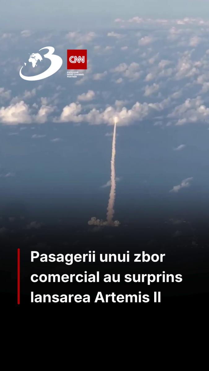 Pasagerii unui zbor comercial au surprins lansarea Artemis II