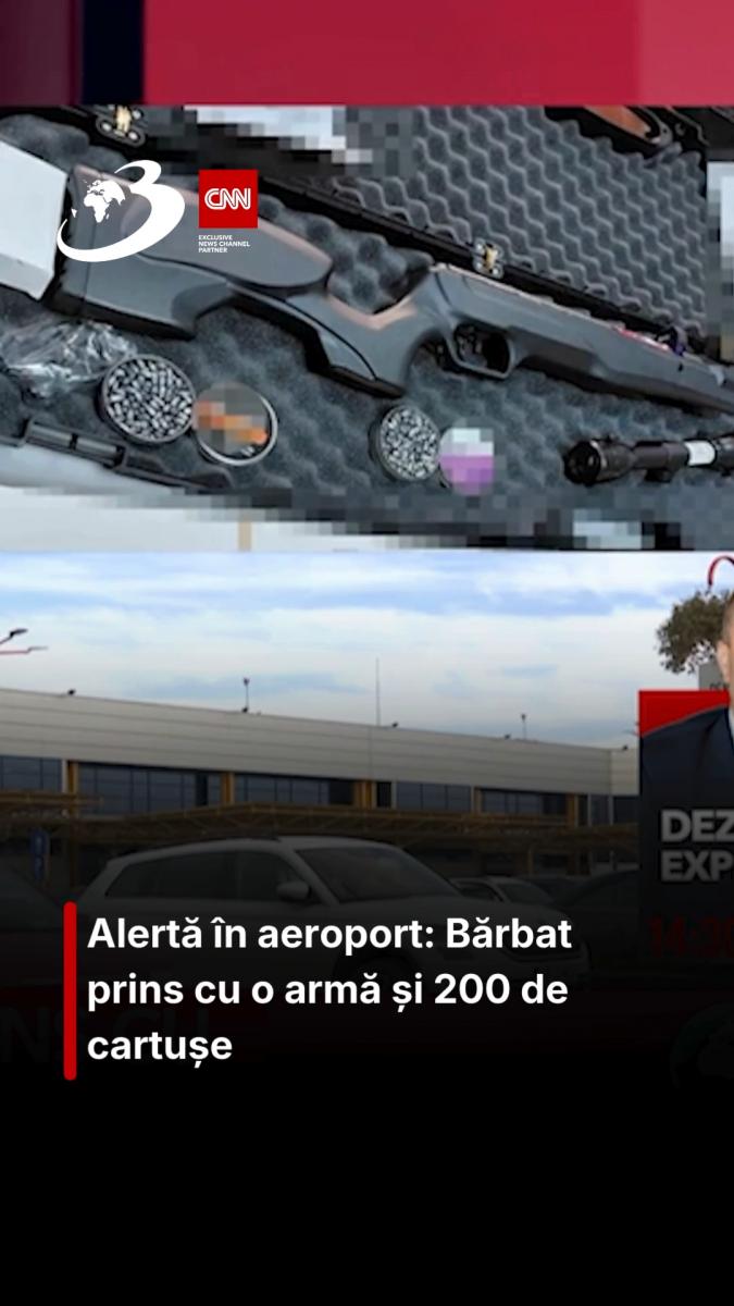 Alertă în aeroport: Bărbat prins cu o armă și 200 de cartușe