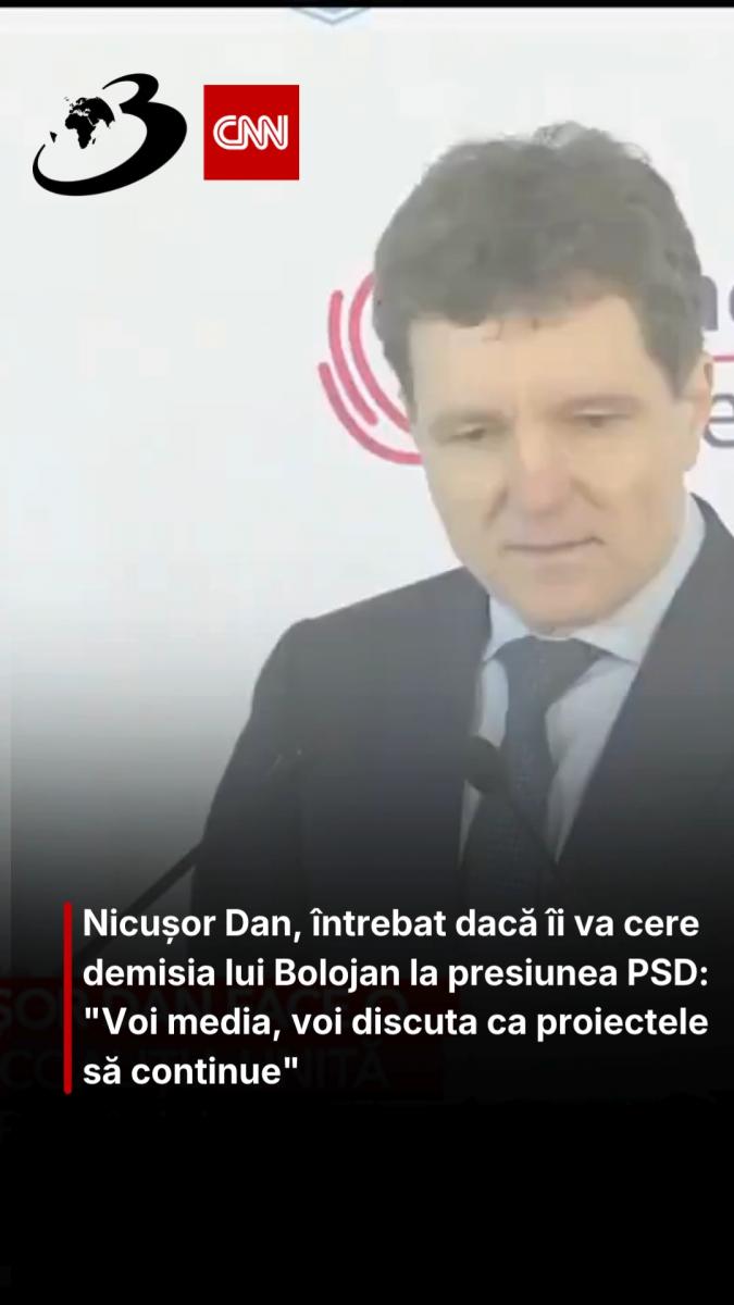 Nicușor Dan, întrebat dacă îi va cere demisia lui Bolojan la presiunea PSD: 