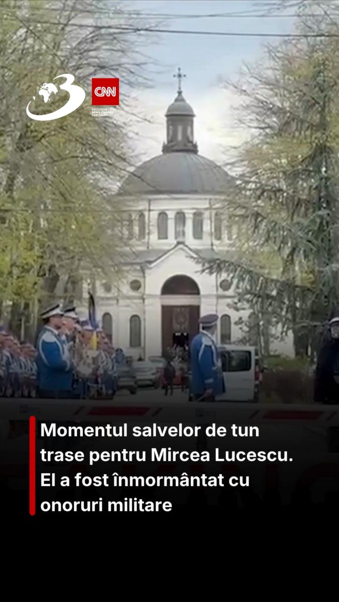 Momentul salvelor de tun trase pentru Mircea Lucescu. Renumitul antrenor a fost înmormântat cu onoruri militare la Cimitirul Bellu