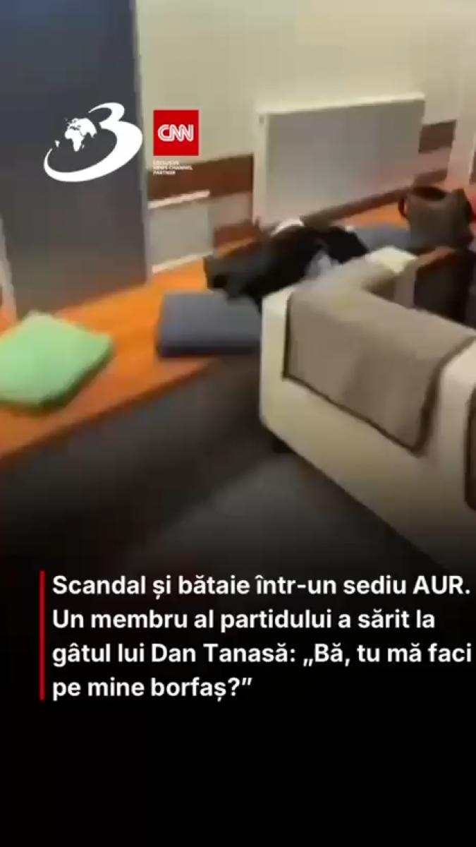 Au fost momente tensionate după o ședință a partidului AUR, când unul dintre membrii formațiunii a început să se certe cu Dan Tanasă și chiar să sară la bătaie, după ce ar fi refuzat să stea de vorbă cu el. Imaginile au fost făcute publice pe rețelele soc
