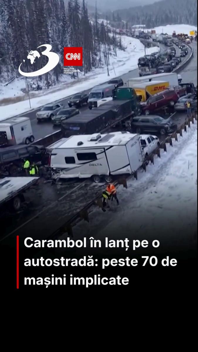Carambol în lanț pe o autostradă: peste 70 de mașini implicate
