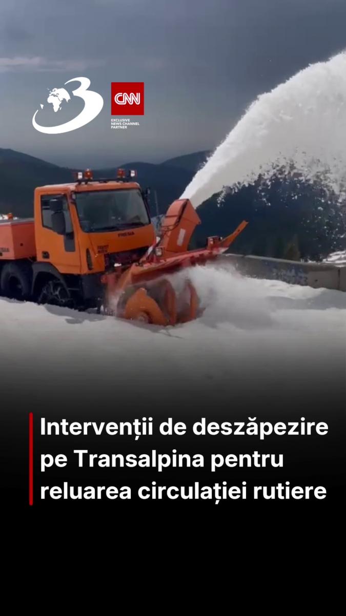 Intervenții de deszăpezire pe Transalpina pentru reluarea circulației rutiere