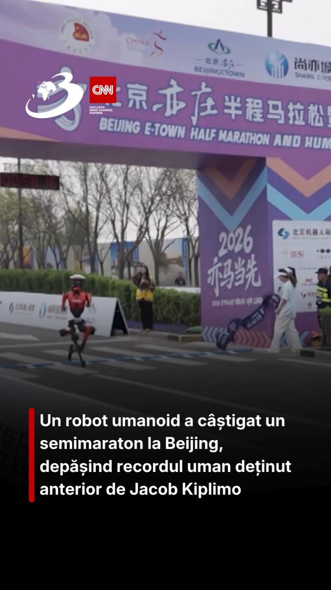 Un robot umanoid a câștigat un semimaraton la Beijing, depășind recordul uman deținut anterior de Jacob Kiplimo
