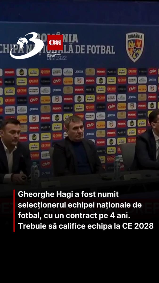 Gheorghe Hagi a fost numit selecționerul echipei naționale de fotbal, cu un contract pe 4 ani. Trebuie să califice echipa la CE 2028