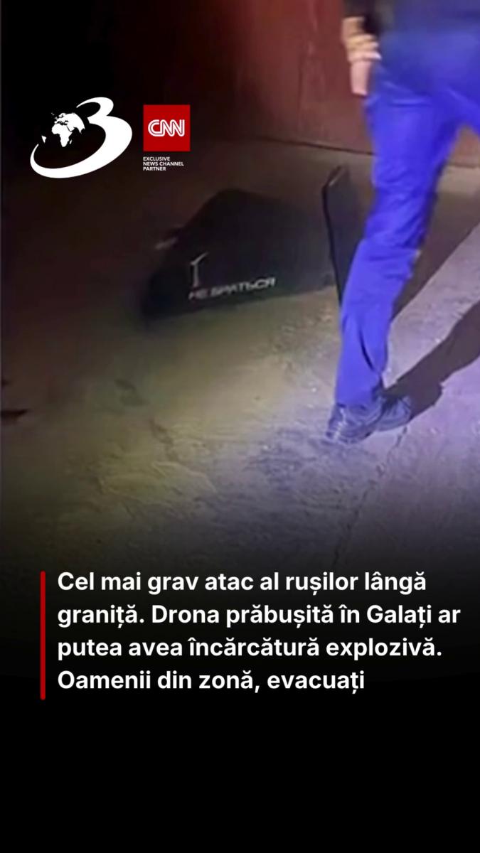 Cel mai grav atac al rușilor lângă graniță. Drona prăbușită în Galați ar putea avea încărcătură explozivă