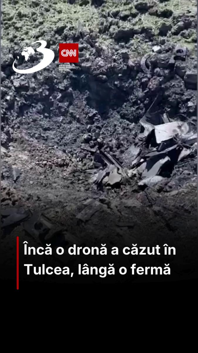 Încă o dronă a căzut în Tulcea, lângă o fermă