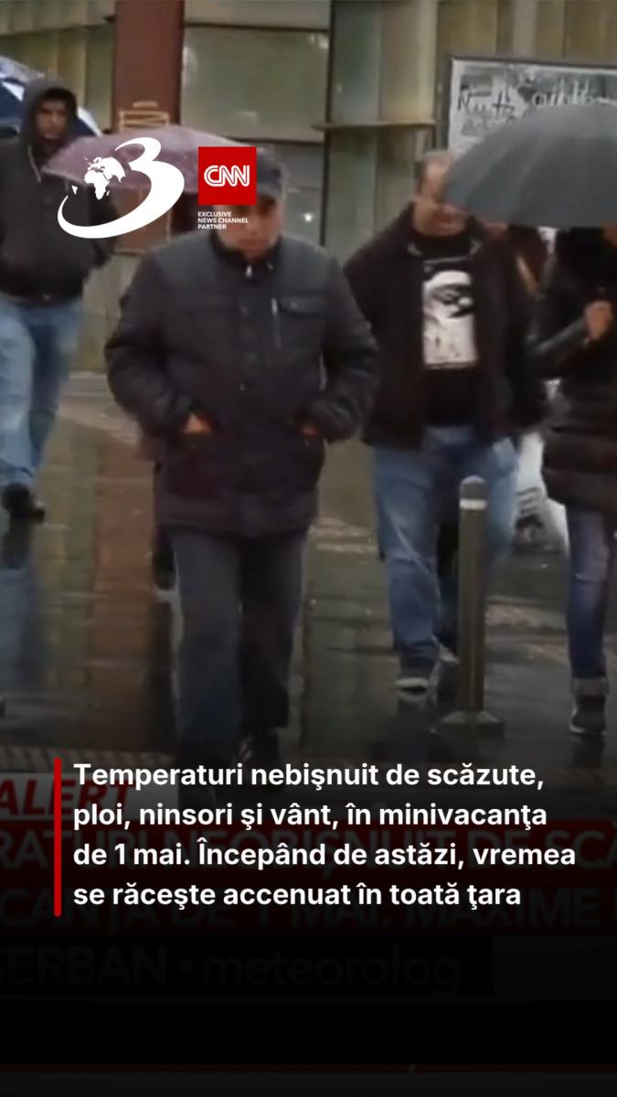 Temperaturi nebişnuit de scăzute, ploi, ninsori şi vânt, în minivacanţa de 1 mai. Începând de astăzi, vremea se răceşte accenuat în toată ţara. Meteorologii au refăcut prognozele.