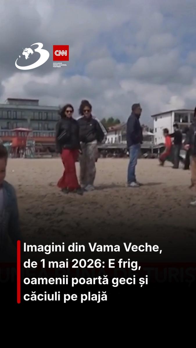 Imagini din Vama Veche, de 1 mai 2026: E frig, oamenii poartă geci și căciuli pe plajă
