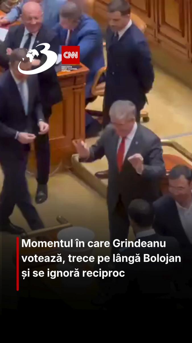 Momentul în care Grindeanu votează, trece pe lângă Bolojan și se ignoră reciproc