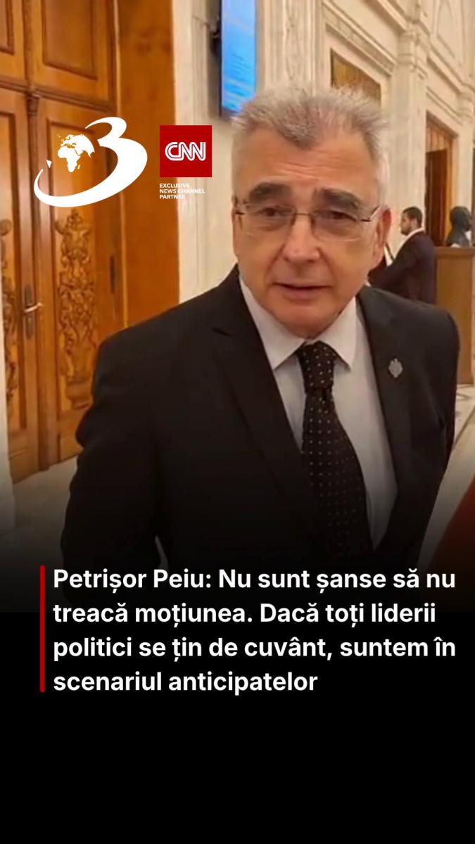 Petrișor Peiu: Nu sunt șanse să nu treacă moțiunea. Dacă toți liderii politici se țin de cuvânt, suntem în scenariul anticipatelor