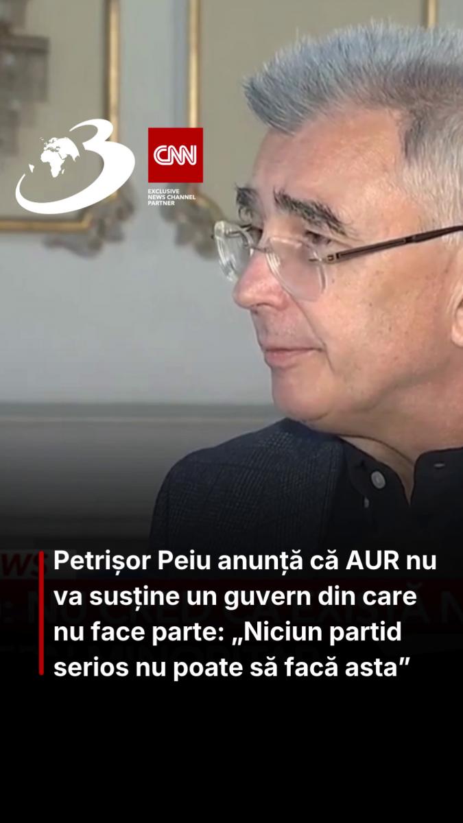 Petrișor Peiu anunță că AUR nu va susține un guvern din care nu face parte: „Niciun partid serios nu poate să facă asta”