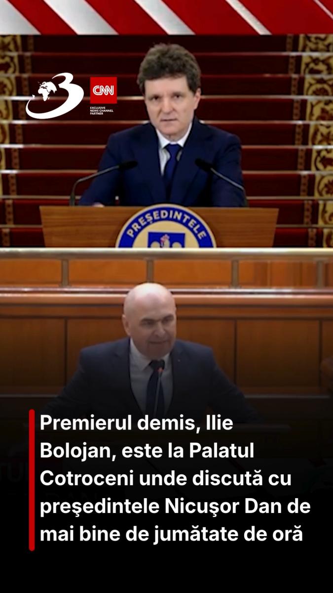 Premierul demis, Ilie Bolojan, este la Palatul Cotroceni unde discută cu preşedintele Nicuşor Dan de mai bine de jumătate de oră