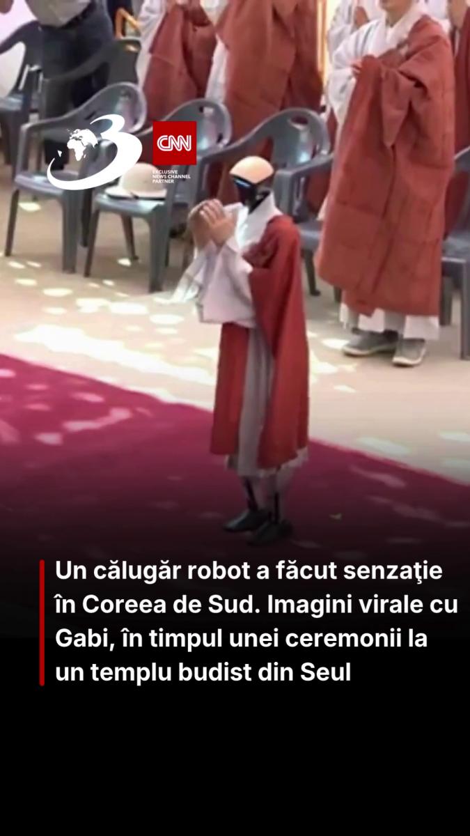 Un călugăr robot a făcut senzaţie în Coreea de Sud. Imagini virale cu Gabi, în timpul unei ceremonii la un templu budist din Seul