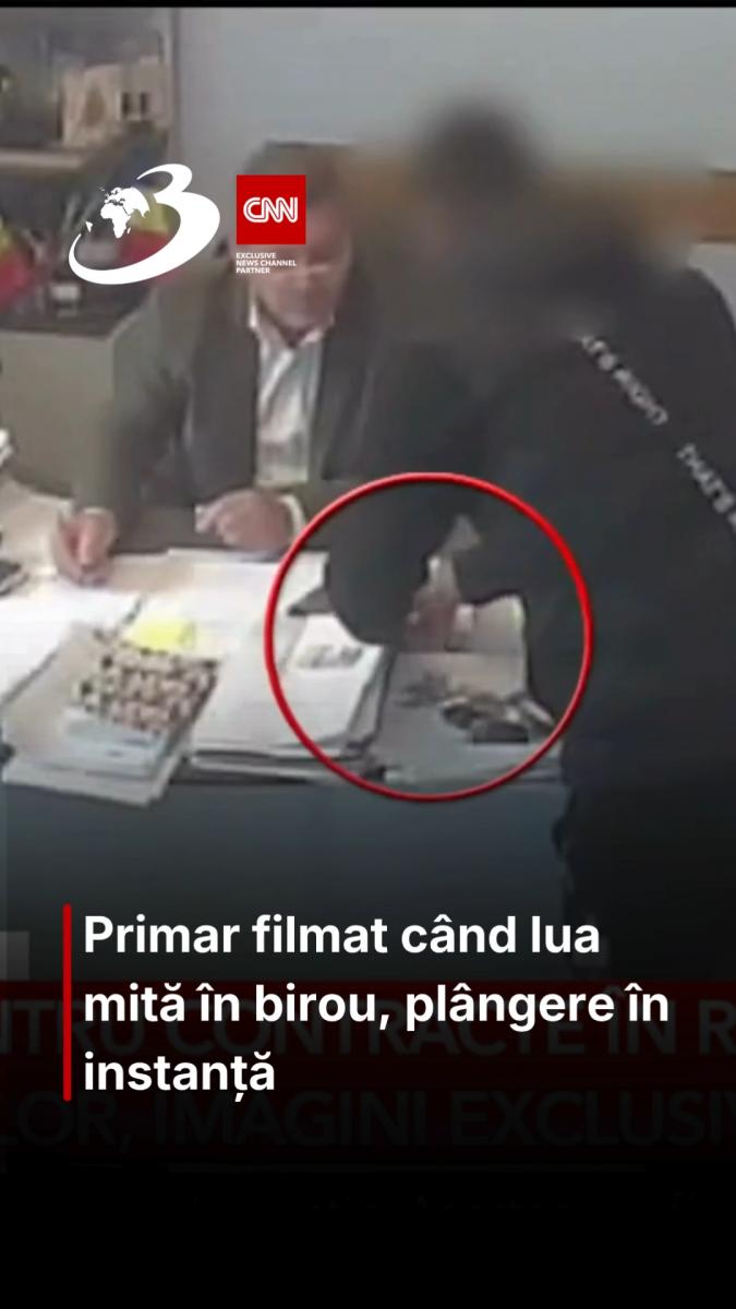 Primar filmat când lua mită în birou, plângere în instanță 
