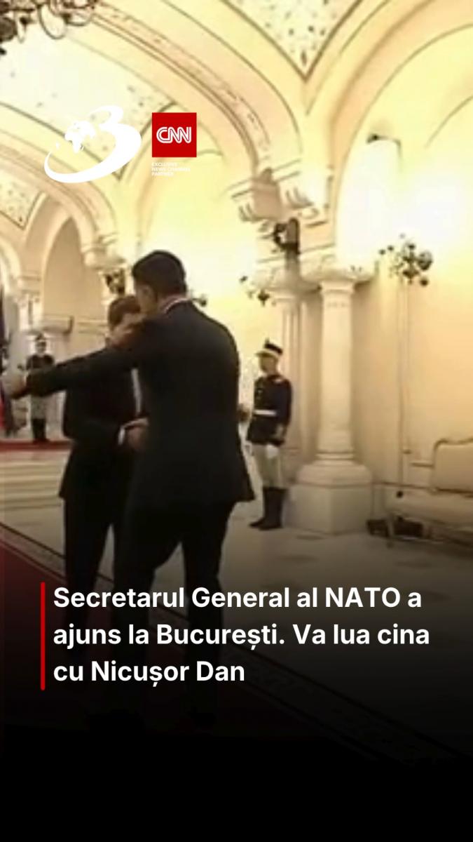 Secretarul General al NATO a ajuns la București. Va lua cina cu Nicușor Dan