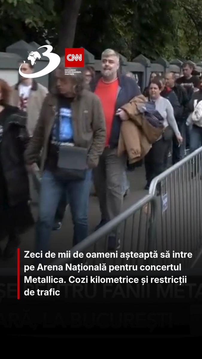 Zeci de mii de oameni așteaptă să intre pe Arena Națională pentru concertul Metallica. Cozi kilometrice și restricții de trafic