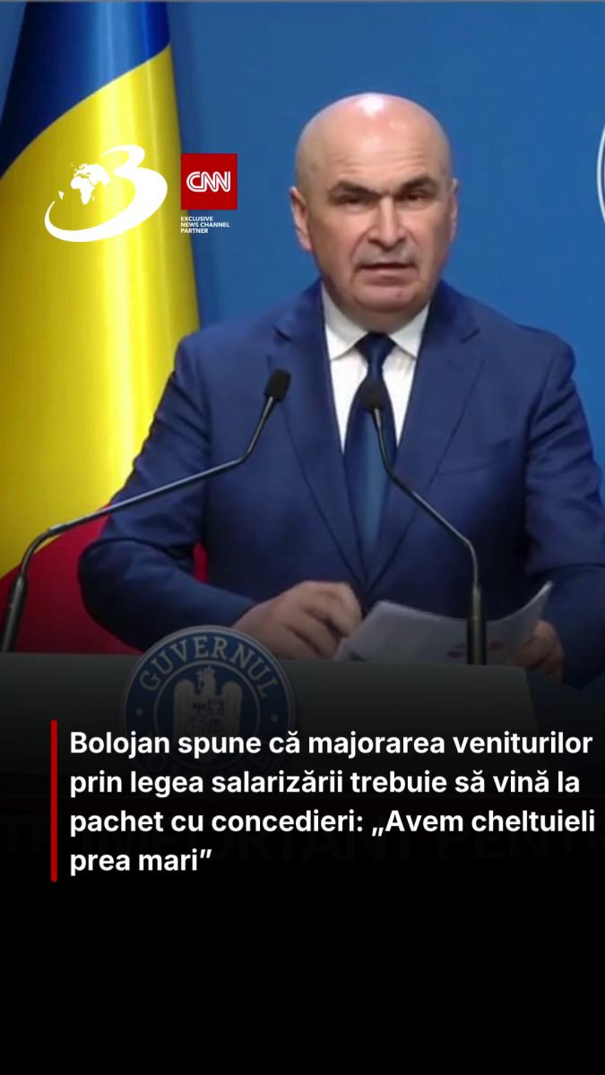 Bolojan spune că majorarea veniturilor prin legea salarizării trebuie să vină la pachet cu concedieri: „Avem cheltuieli prea mari”