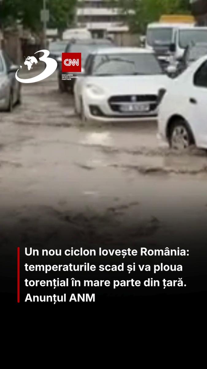 Un nou ciclon lovește România: temperaturile scad și va ploua torențial în mare parte din țară. Anunțul ANM
