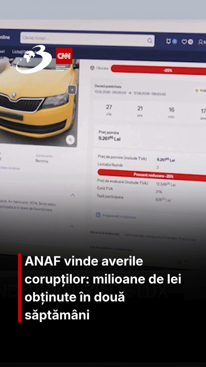 ANAF vinde averile corupților: milioane de lei obținute în două săptămâni