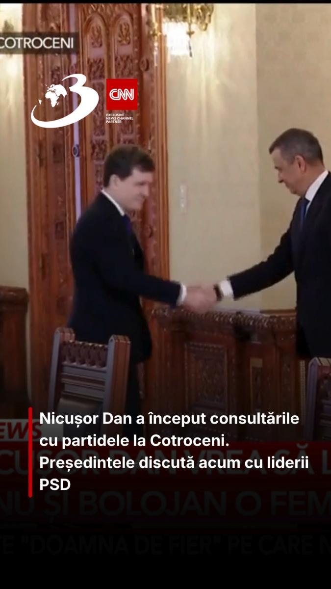 Nicușor Dan a început consultările cu partidele la Cotroceni. Președintele discută acum cu liderii PSD