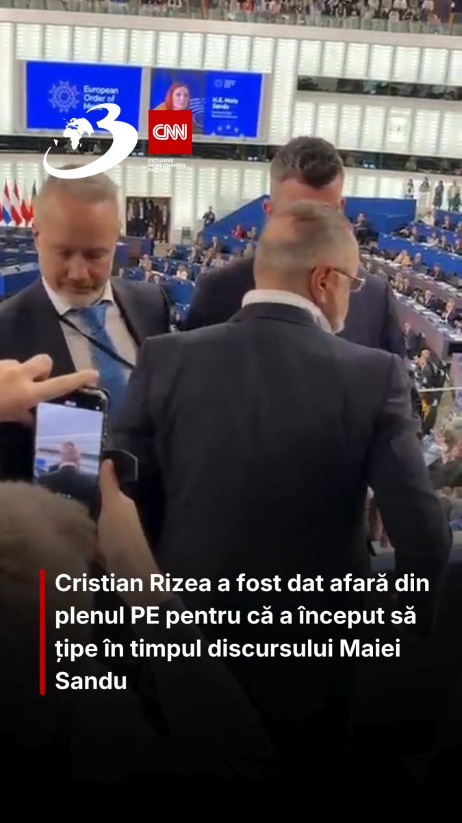 Cristian Rizea a fost dat afară din plenul PE pentru că a început să țipe în timpul discursului Maiei Sandu