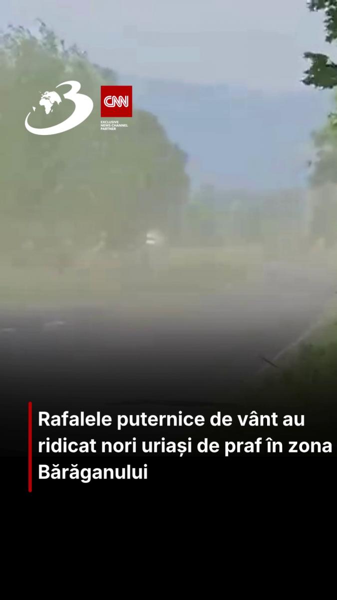 Rafalele puternice de vânt au ridicat nori uriași de praf în zona Bărăganului