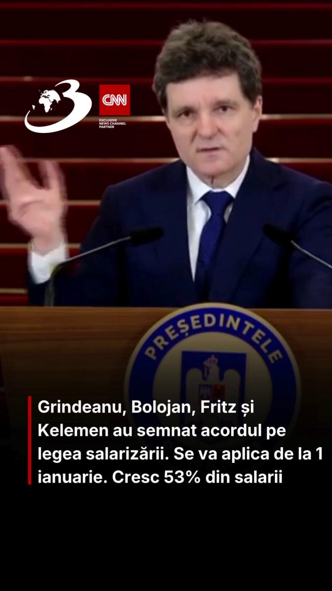 Grindeanu, Bolojan, Fritz și Kelemen au semnat acordul pe legea salarizării. Se va aplica de la 1 ianuarie. Cresc 53% din salarii