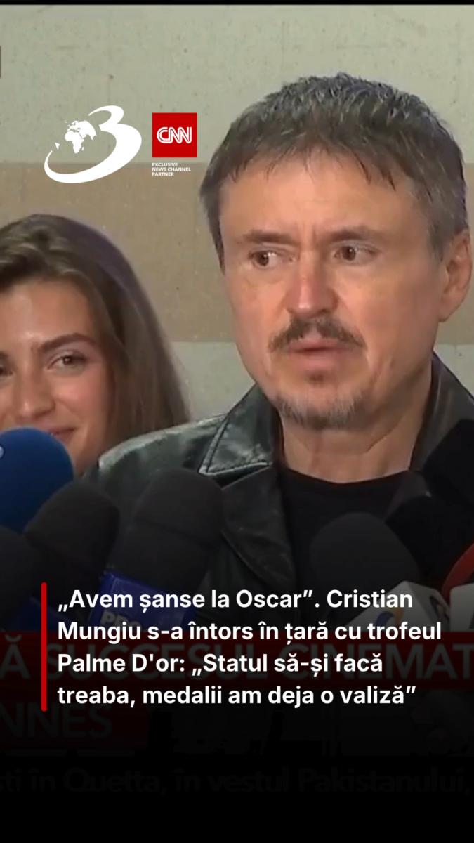 „Avem șanse la Oscar”. Cristian Mungiu s-a întors în țară cu trofeul Palme D'or: „Statul să-și facă treaba, medalii am deja o valiză”