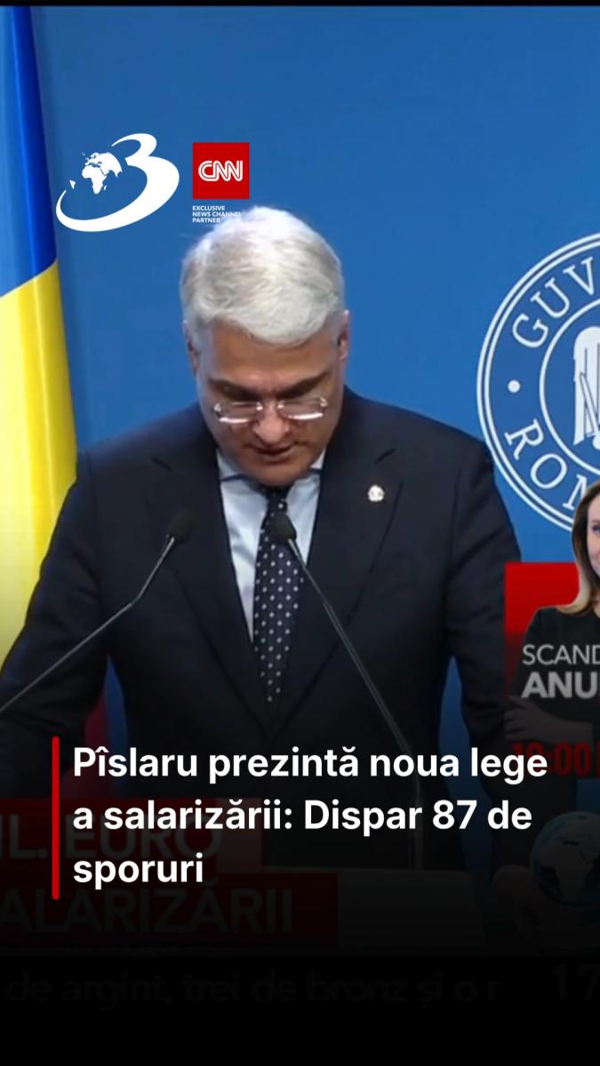 Pîslaru prezintă noua lege a salarizării: Dispar 87 de sporuri