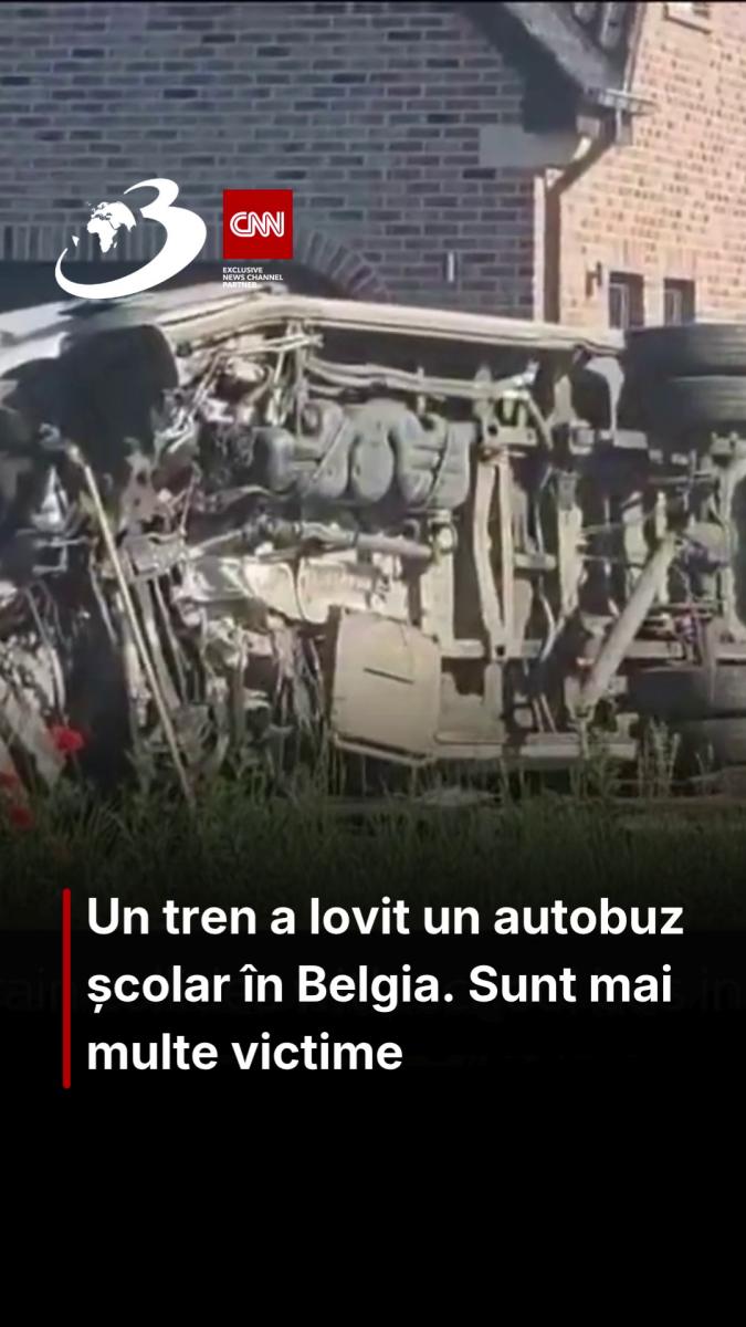 Un tren a lovit un autobuz școlar în Belgia. Sunt mai multe victime