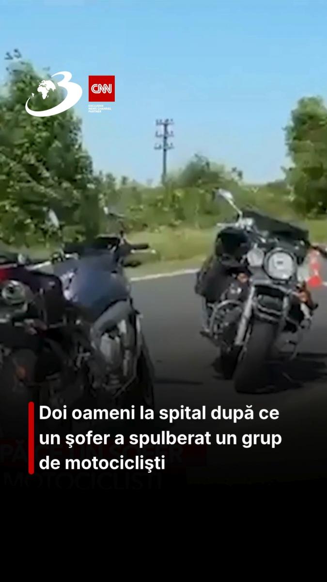 Doi oameni la spital după ce un şofer a spulberat un grup de motociclişti