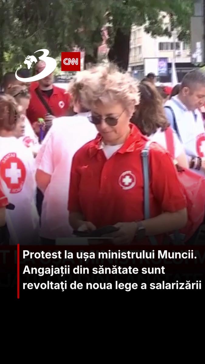 Protest la ușa ministrului Muncii. Angajații din sănătate sunt revoltaţi de noua lege a salarizării 