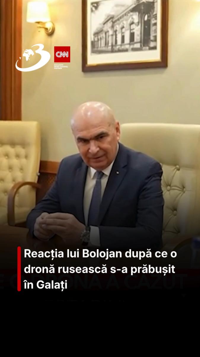 Reacția lui Bolojan după ce o dronă rusească s-a prăbușit în Galați
