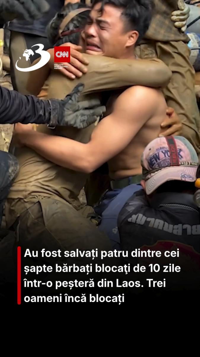 Au fost salvați patru dintre cei șapte bărbați blocaţi de 10 zile într-o peșteră din Laos. Trei oameni încă blocați