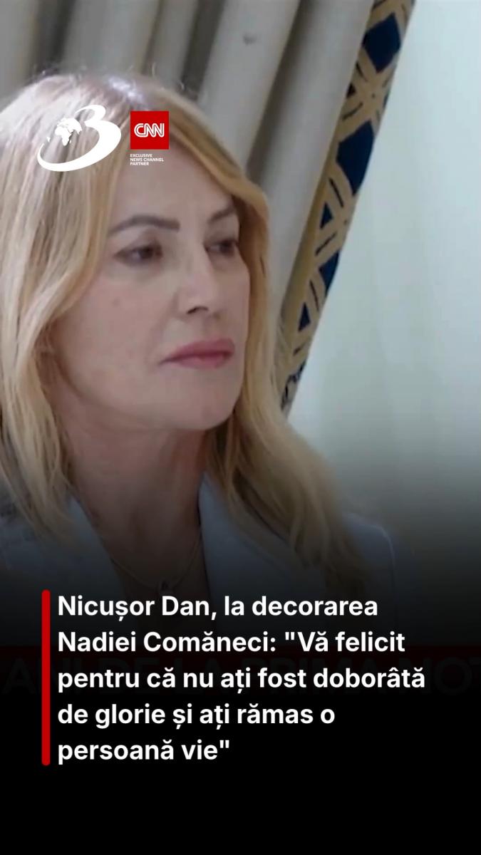 Nicușor Dan, la decorarea Nadiei Comăneci: 