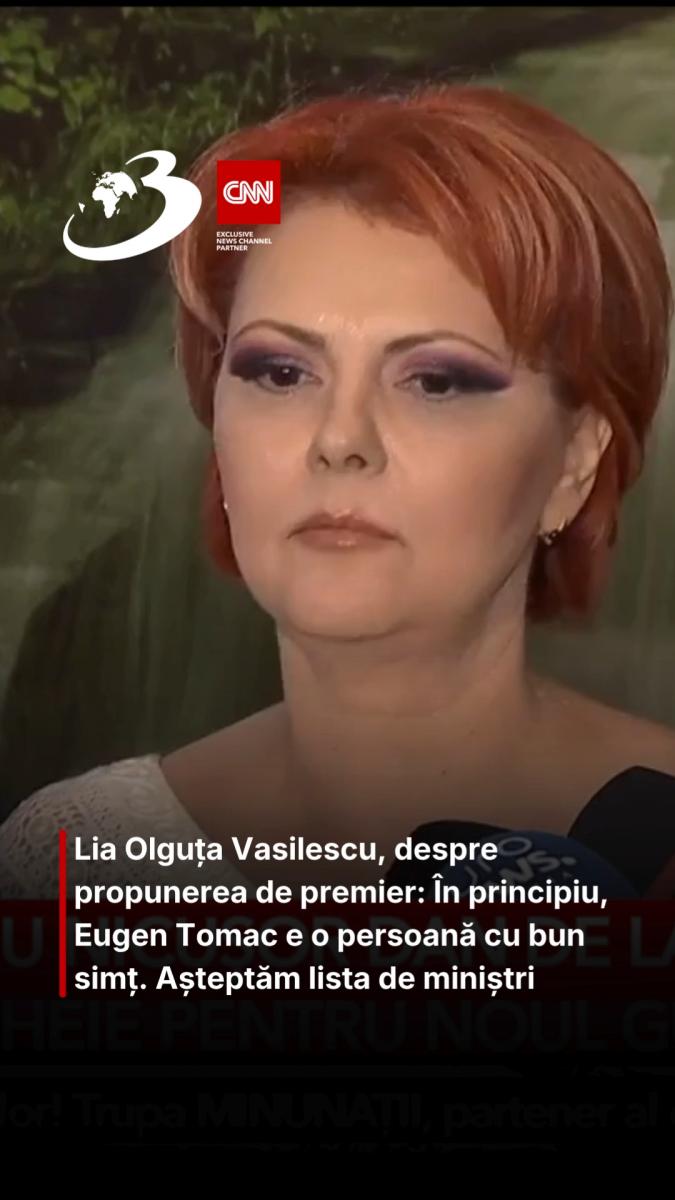 Lia Olguța Vasilescu, despre propunerea de premier: În principiu, Eugen Tomac e o persoană cu bun simț. Așteptăm lista de miniștri