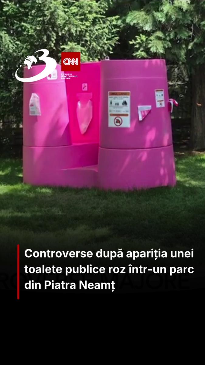 Controverse după apariția unei toalete publice roz într-un parc din Piatra Neamț