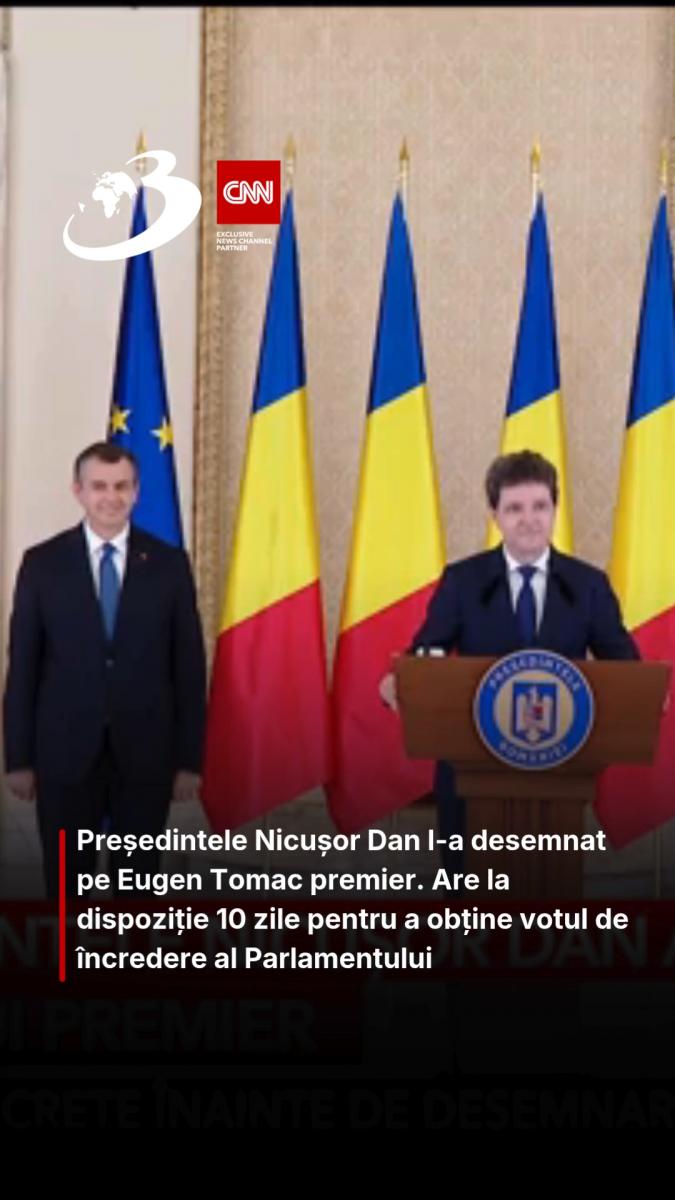 Nicușor Dan l-a desemnat pe Eugen Tomac premier. Are la dispoziție 10 zile pentru a obține votul de încredere al Parlamentului