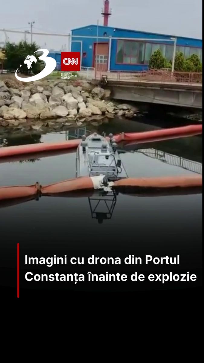 Imagini cu drona din Portul Constanța înainte de explozie