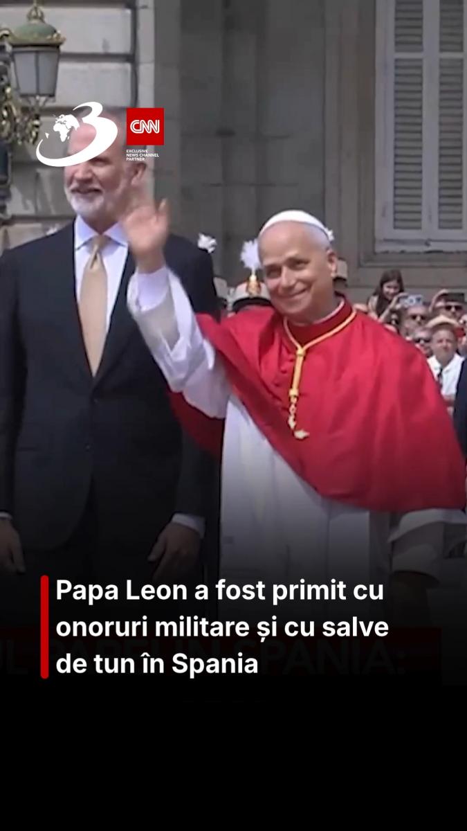 Papa Leon a fost primit cu onoruri militare și cu salve de tun în Spania