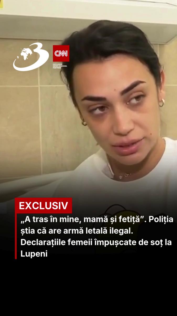 „A tras în mine, mamă și fetiță”. Poliția știa că are armă letală ilegal. Declarațiile femeii împușcate de soț la Lupeni