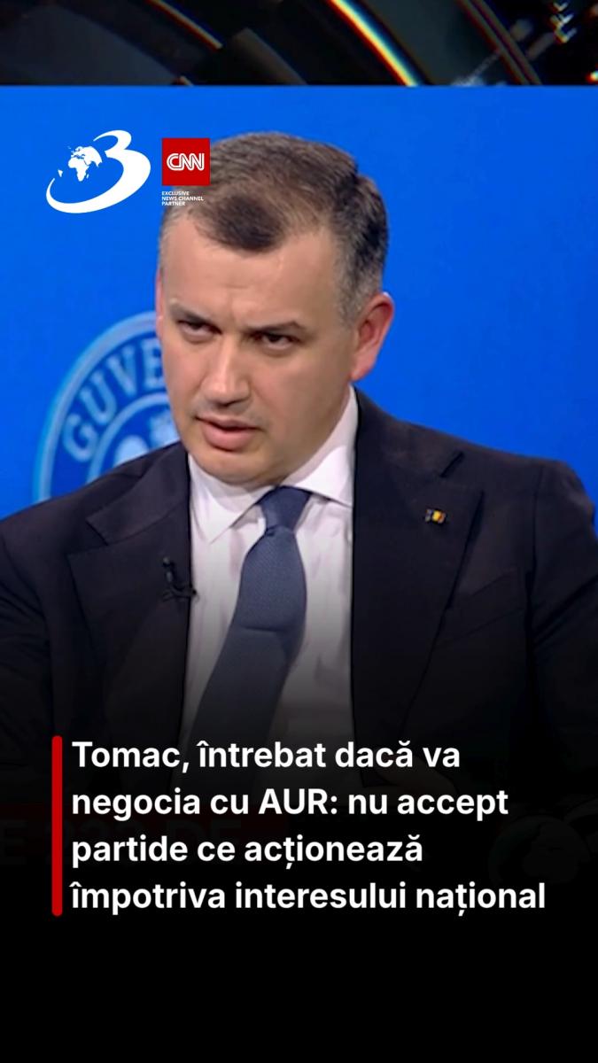 Tomac, întrebat dacă va negocia cu AUR: nu accept partide ce acționează împotriva interesului național
