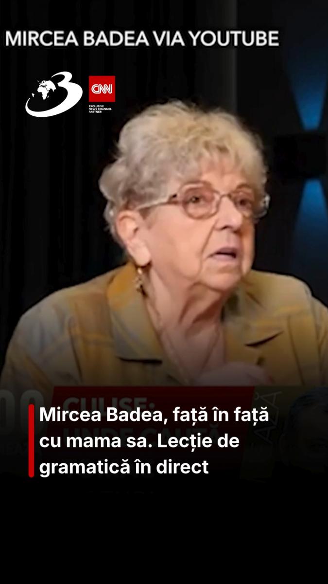 Mircea Badea, față în față cu mama sa. Lecție de gramatică în direct