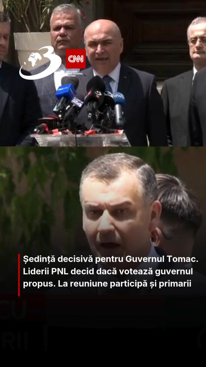 Ședință decisivă pentru Guvernul Tomac. Liderii PNL decid dacă votează guvernul propus. La reuniune participă și primarii