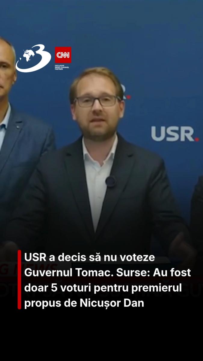 USR a decis să nu voteze Guvernul Tomac. Surse: Au fost doar 5 voturi pentru premierul propus de Nicușor Dan
