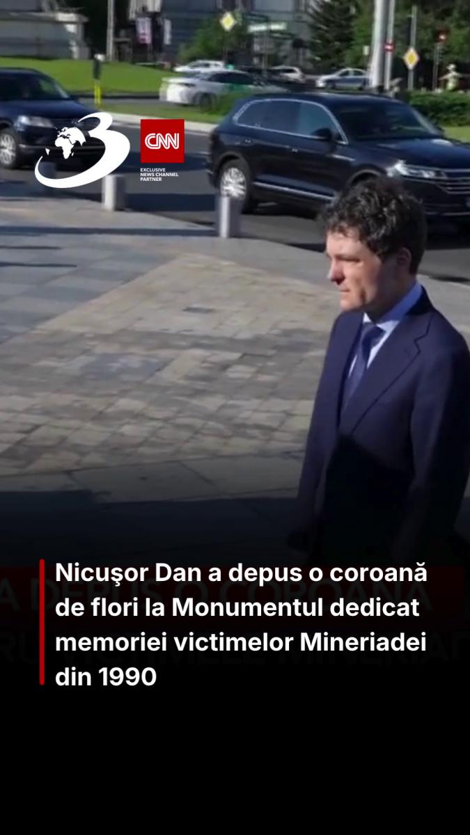 Nicuşor Dan a depus o coroană de flori la Monumentul dedicat memoriei victimelor Mineriadei din 1990