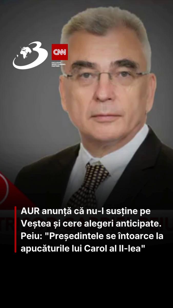 AUR anunță că nu-l susține pe Veștea și cere alegeri anticipate. Peiu: 