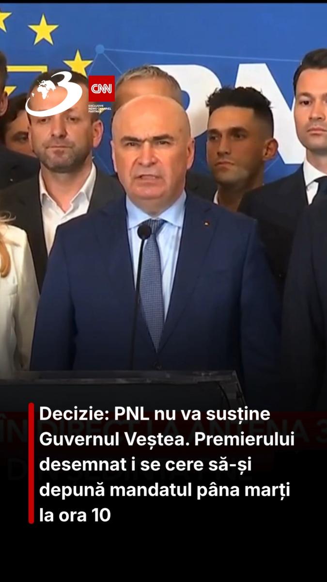 Decizie: PNL nu va susține Guvernul Veștea. Premierului desemnat i se cere să-și depună mandatul pâna marți la ora 10