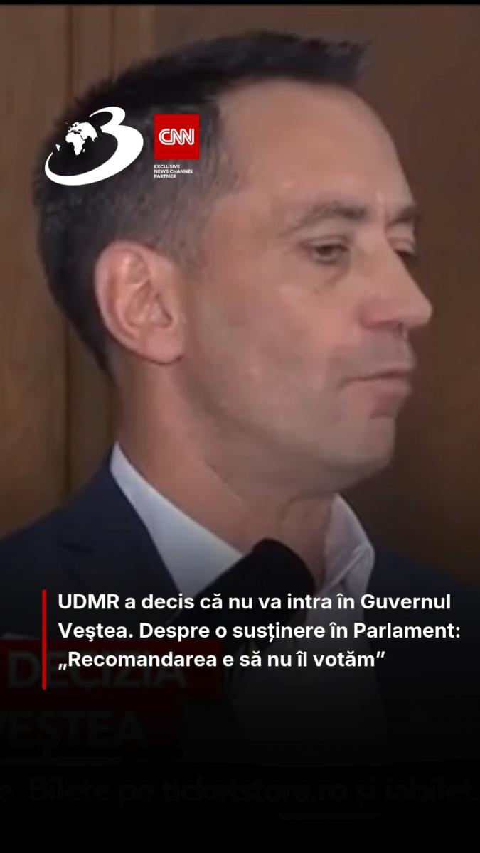 UDMR a decis că nu va intra în Guvernul Veştea. Despre o susținere în Parlament: „Recomandarea e să nu îl votăm”
